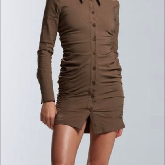 Zara‎ SHIRT DRESS WITH GATHERING - Picture 2 of 7